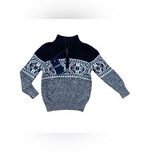 Chaps NWT Size 5 Fair Isle Holiday Quarter Zip Sweater